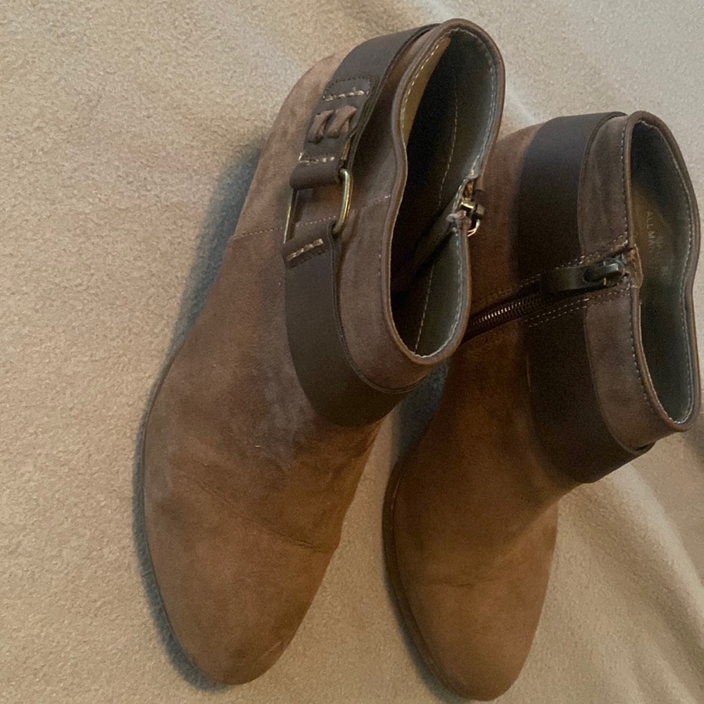 Womens booties with buckle.